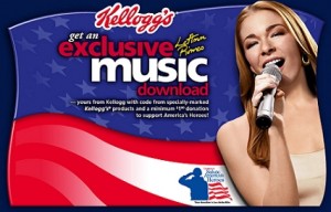 kelloggs Leann Rimes - Patriotic Kellogs Cereal Box